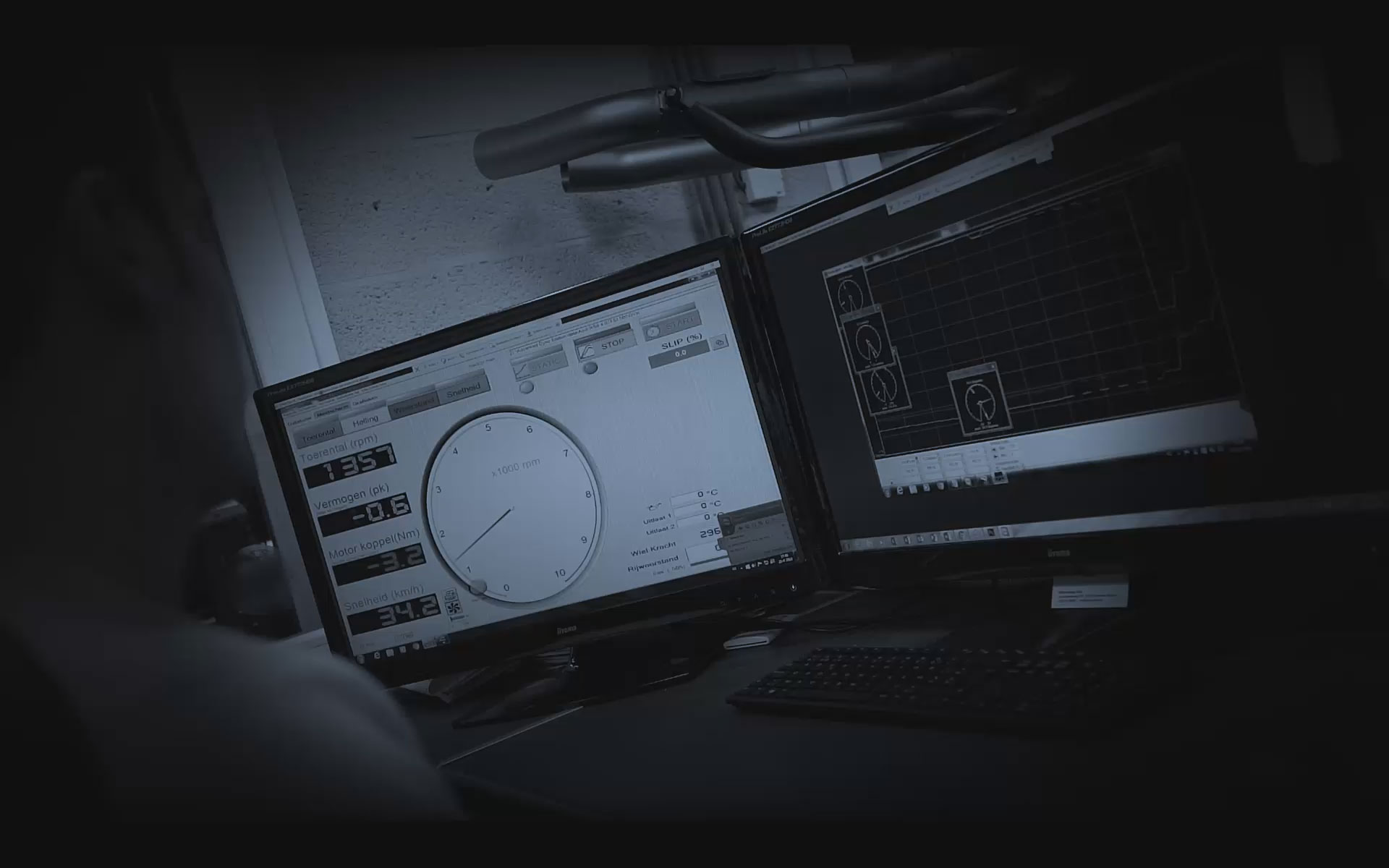 A BCC engineer reviewing a calibration on the dyno software
